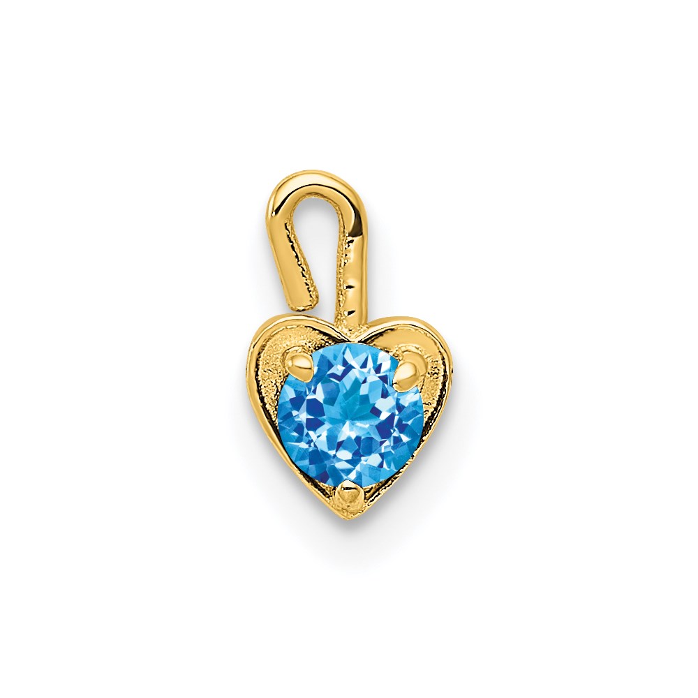 M354.jpg 14ky December Synthetic Birthstone Heart Charm - Image 1