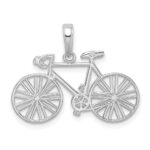 14K White Gold Polished Bicycle Charm - Image 3