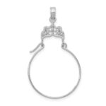 14k White Gold Filigree Charm Holder Pendant