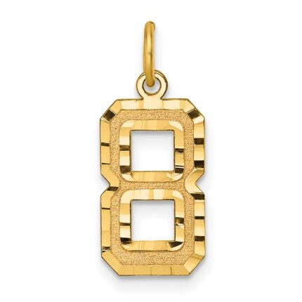 14k Medium Diamond-cut Number 8 Charm