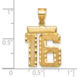 14k Medium Diamond-cut Number 16 Charm - Image 2