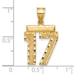 14k Medium Diamond-cut Number 17 Charm - Image 2