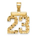 14k Medium Diamond-cut Number 23 Charm