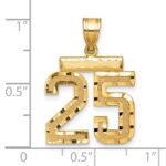 14k Medium Diamond-cut Number 25 Charm - Image 2