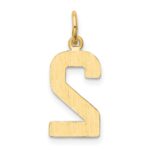 14k Medium Polished Number 2 Charm - Image 3
