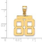 14k Medium Polished Number 88 Charm - Image 3
