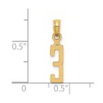 14k Polished Number 3 Pendant - Image 3
