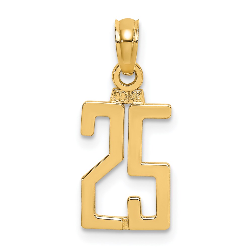 NU25.jpg 14k Polished Number 25 Pendant - Image 1