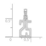 14kw Polished Number 25 Pendant - Image 3