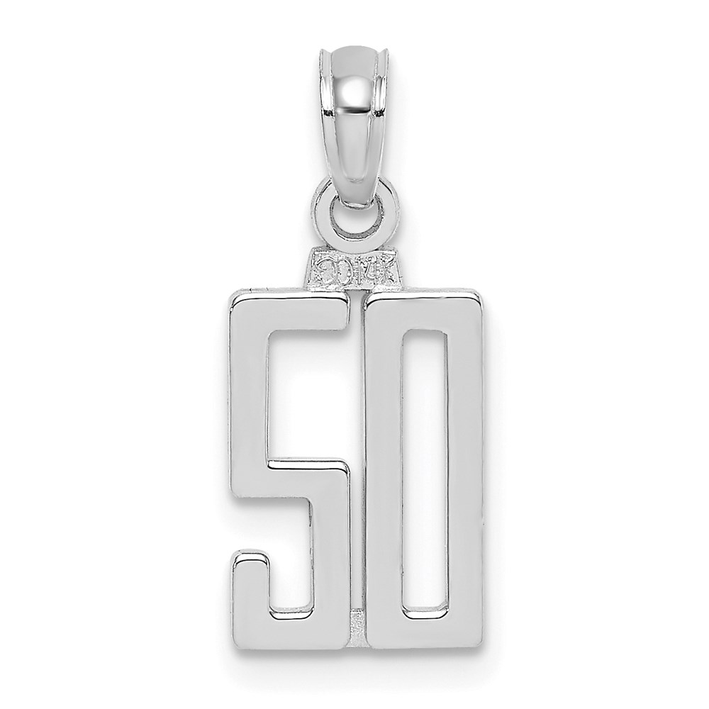 NU50W.jpg 14kw Polished Number 50 Pendant - Image 1