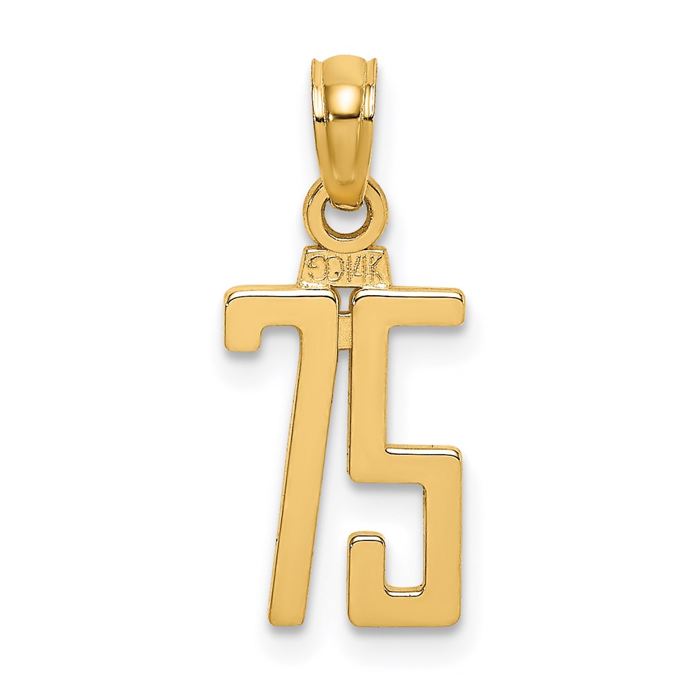 NU75.jpg 14k Polished Number 75 Pendant - Image 1
