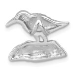 Sterling Silver Rhodium-plated Antiqued Sandpiper Chain Slide - Image 3