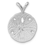 Sterling Silver Rhodium-Plated Polished and Brushed Sand Dollar Pendant - Image 3