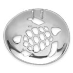 Sterling Silver Rhodium-Plated Polished and Textured Cutout Turtle Chain Slide - Image 3