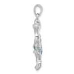 Sterling Silver Rhodium-plated Polished CZ Crab Pendant - Image 2