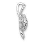Sterling Silver Rhodium-Plated Polished Flower Back Turtle Chain Slide - Image 2