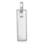 Sterling Silver Rhodium-Plated Antiqued Swimming Turtles Rectangle Pendant - Image 3