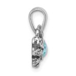 Sterling Silver Rhodium-plated Antiqued Crystal Inlay Alligator Pendant - Image 2