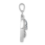 Sterling Silver Rhodium-Plated Polished CZ Wave Pendant - Image 2