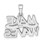 Sterling Silver Rhodium-Plated Polished 'Make Waves' with Crystal Pendant - Image 3