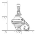 Sterling Silver Rhodium-plated Polished Cownose Stingray Pendant - Image 5