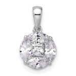 14k White Gold 1 carat Lab Grown Diamond VS/SI+ G+ Round and Marquise Pendant