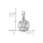 14k White Gold 1 carat Lab Grown Diamond VS/SI+ G+ Round and Marquise Pendant - Image 2