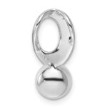 14K White Gold Polished 1/15 carat Diamond and White Freshwater Cultured Pearl Chain Slide - Image 3