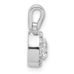 14k White Gold 3/4 carat Lab Grown Diamond VS/SI+ G+ Round Complete Halo Pendant - Image 2
