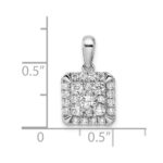 14k White Gold 1/2 carat Lab Grown Diamond VS/SI+ G+ Complete Square Cluster Pendant - Image 4