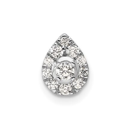 14k White Gold 1/3 carat Lab Grown Diamond VS/SI+ G+ Complete Pear Chain Slide Pendant