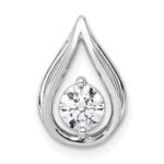 14k White Gold 1/2 carat Lab Grown Diamond VS/SI+ G+ Complete Teardrop Chain Slide Pendant