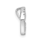 14k White Gold 1/15 carat Lab Grown Diamond VS/SI+ G+ Complete Square Chain Slide Pendant - Image 2