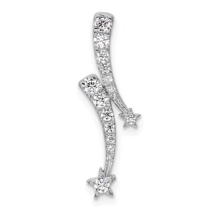 14k White Gold 1/4 carat Lab Grown Diamond VS/SI+ G+ Shooting Star Chain Slide Pendant
