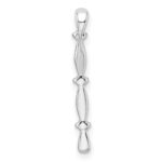 14k White Gold 1/20 carat Lab Grown Diamond VS/SI+ G+ Fashion Bar Chain Slide Pendant - Image 3