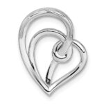 14k White Gold 1/4 carat Lab Grown Diamond VS/SI+ G+ Complete Swirl Heart Chain Slide Pendant - Image 3