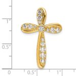 14k 3/4 carat Lab Grown Diamond VS/SI+ G+ Complete Cross Chain Slide Pendant - Image 4