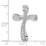 14k White Gold 1/3 carat Lab Grown Diamond VS/SI+ G+ Complete Cross Chain Slide Pendant - Image 4