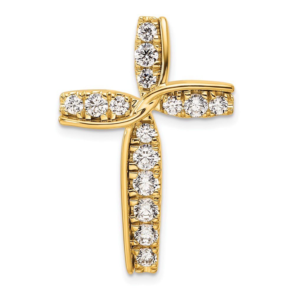 PM10259-099-YAA.jpg 14k 1 carat Lab Grown Diamond VS/SI+ G+ Complete Cross Chain Slide Pendant - Image 1