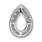 14k 3/8 carat Lab Grown Diamond VS/SI+ G+ Semi Mount Holds 10.7x7mm Pear Center Halo Chain Slide Pendant - Image 4