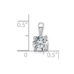 14k White Gold 1 carat Lab Grown Diamond VS/SI+ G+ Round Complete Four Prong Pendant - Image 4