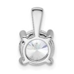 14k White Gold 2 carat Lab Grown Diamond VS+ F+ Round Complete Four Prong Pendant - Image 3