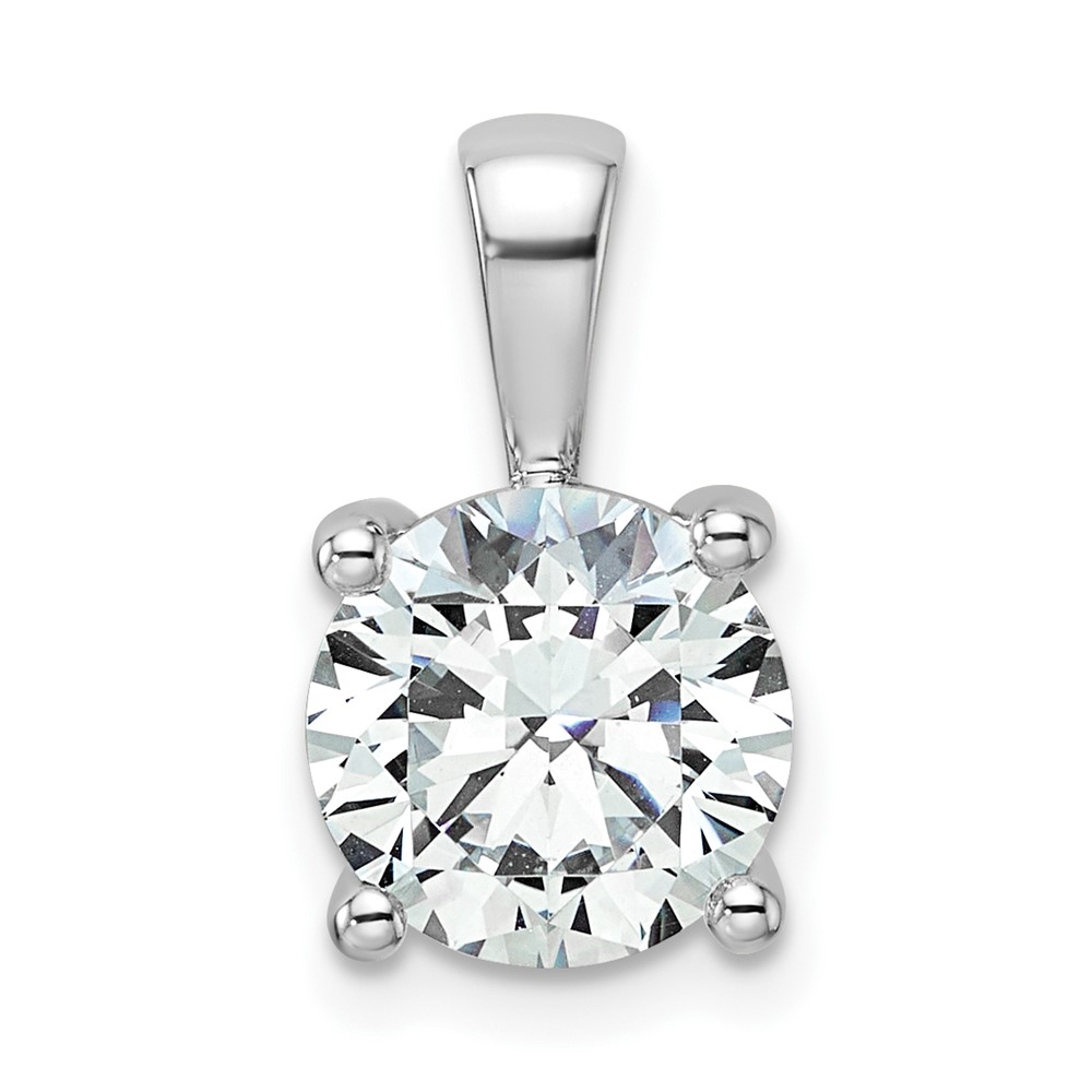 PM10290-250-WAA-1.jpg 14k White Gold 2 1/2 carat Lab Grown Diamond VS+ F+ Round Complete Four Prong Pendant - Image 1