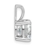 14k White Gold 2 1/2 carat Lab Grown Diamond VS/SI+ G+ Round Complete Four Prong Pendant - Image 2