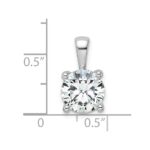 14k White Gold 2 1/2 carat Certified Lab Grown Diamond VS+ F+ Round Complete Four Prong Pendant - Image 4