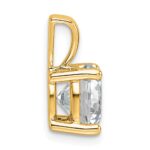 14k 2 1/2 carat Lab Grown Diamond VS+ F+ Round Complete Four Prong Pendant - Image 2