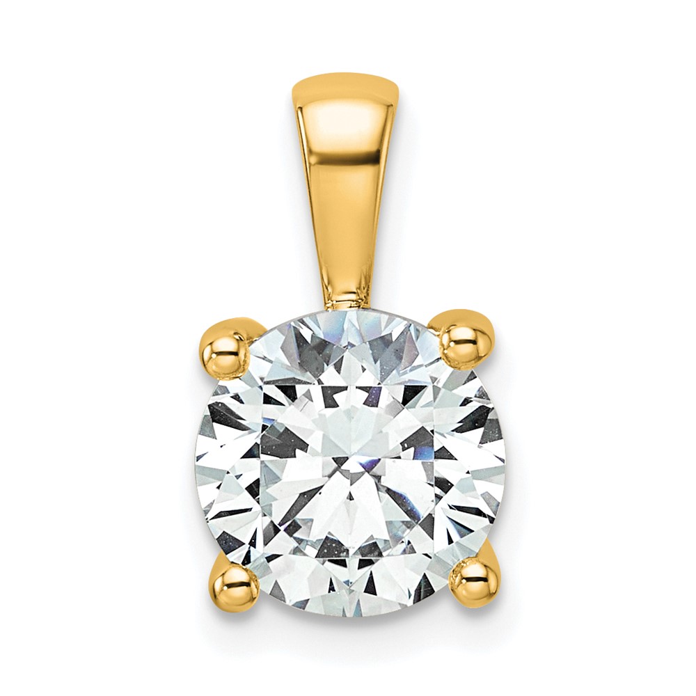 PM10290-250-YAA.jpg 14k 2 1/2 carat Lab Grown Diamond VS+ F+ Round Complete Four Prong Pendant - Image 1