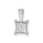 14k White Gold 3/4 carat Lab Grown Diamond VS/SI+ G+ Princess Complete Four Prong Pendant - Image 3