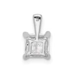 14k White Gold 1 carat Lab Grown Diamond VS+ F+ Princess Complete Four Prong Pendant - Image 3