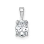 14k White Gold 3/4 carat Lab Grown Diamond VS/SI+ G+ Oval Complete Four Prong Pendant